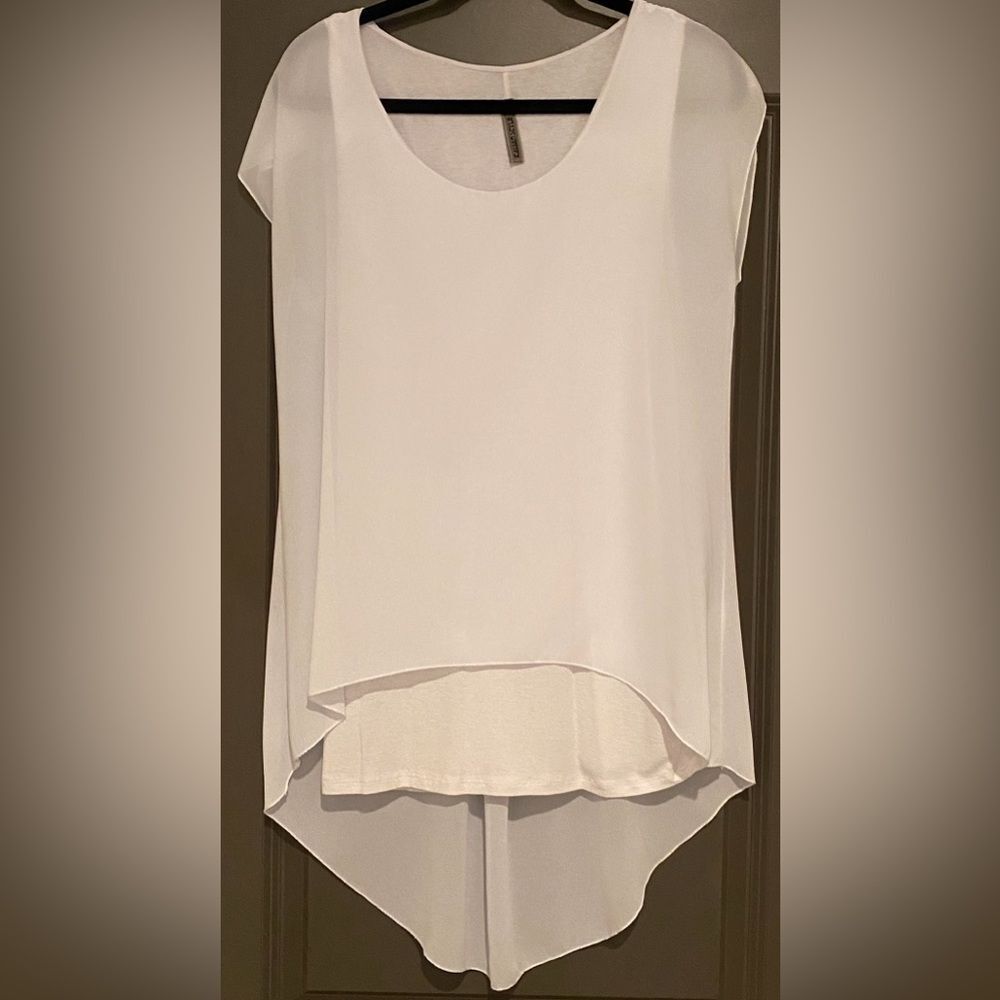 Italian White Layered Blouse Tank Top Women's Sz unknown